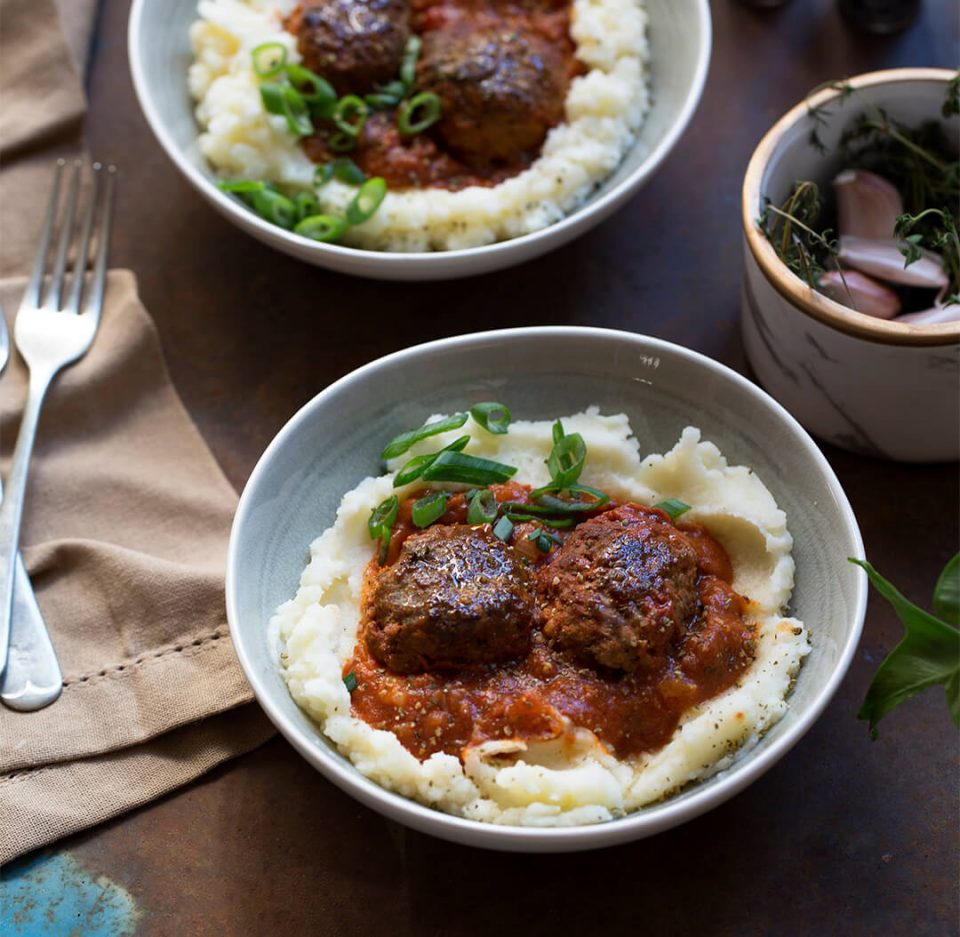 Italian Meatballs with Mashed Potatoes aninas recipes