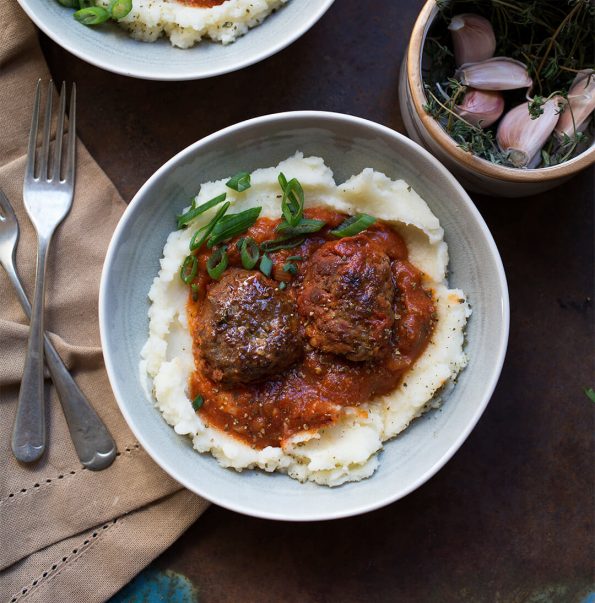 Italian Meatballs with Mashed Potatoes aninas recipes