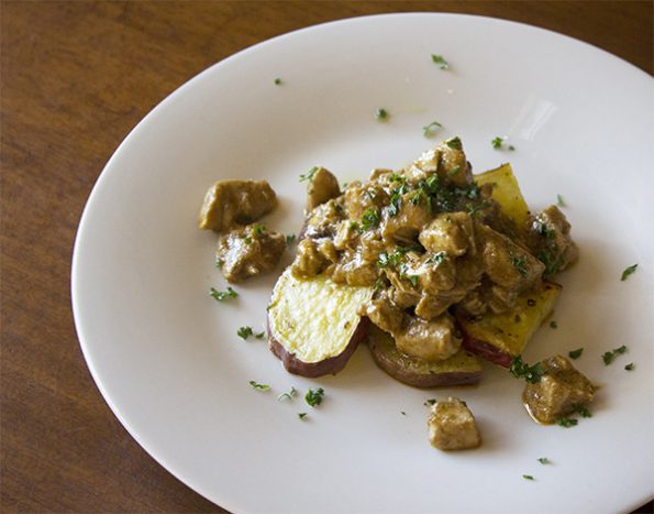 Chicken Korma with Roasted Sweet Potato