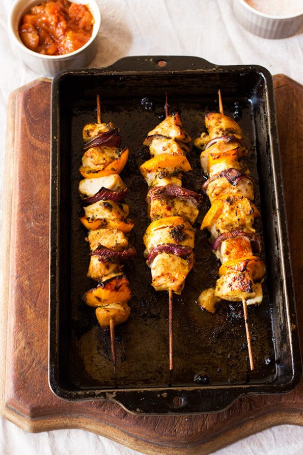 Garlic and Coriander Chicken Kebabs aninas recipes