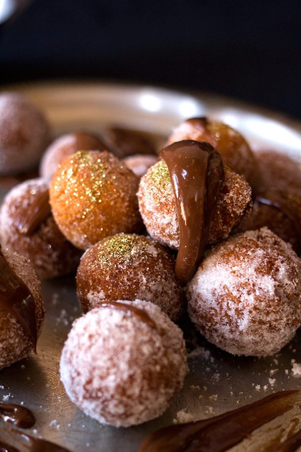 Doughnut Bites with Chocolate Ganache aninas recipes