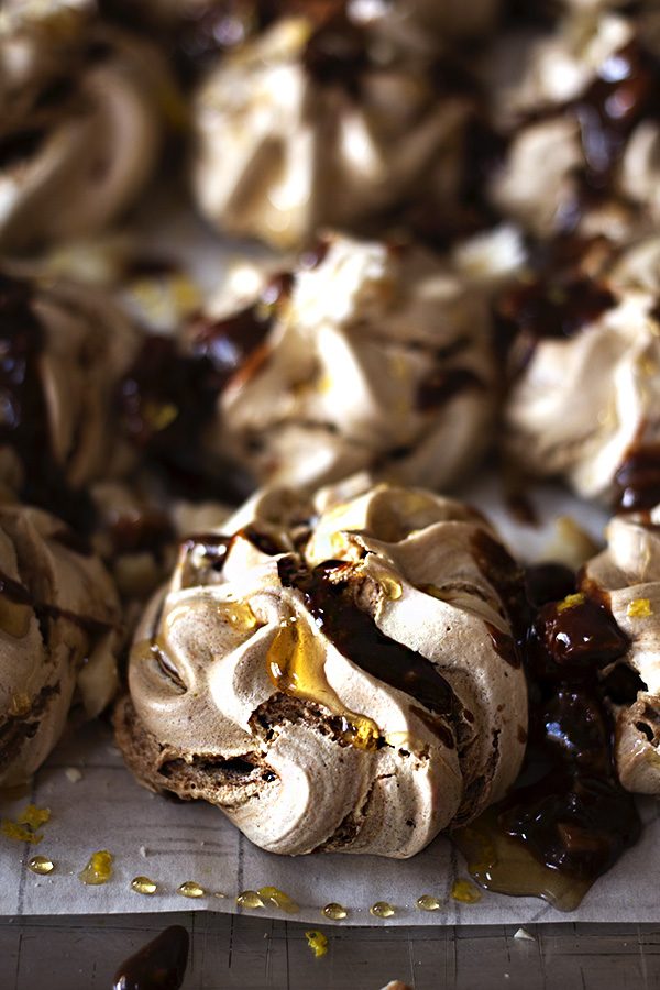 Chocolate Meringues with Nuts, Honey and Lemon aninas recipes