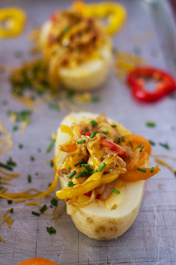 Sweet Pepper, Ham and Cheese Loaded Potatoes
