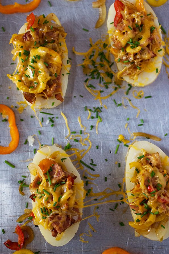 Sweet Pepper, Ham and Cheese Loaded Potatoes