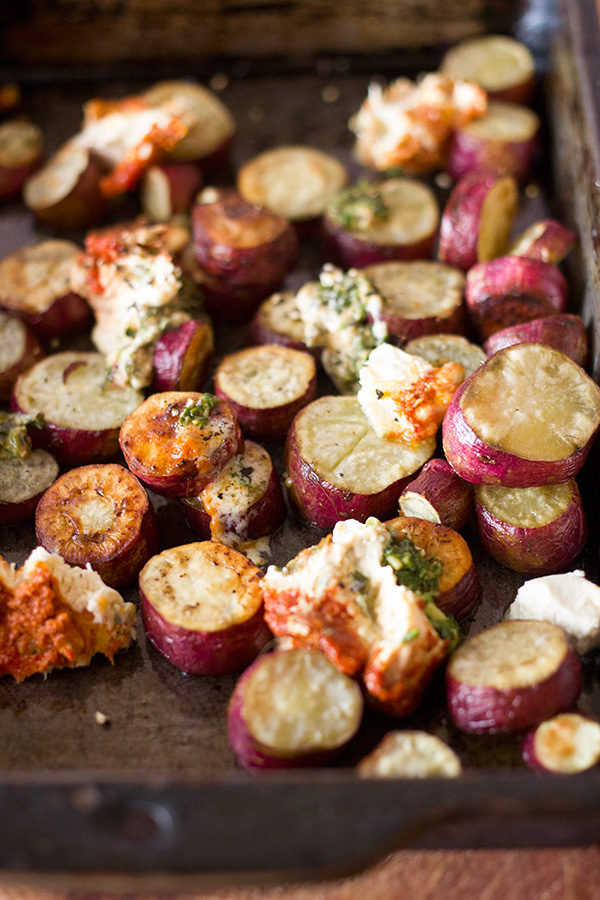 Sweet Potato with Basil Pesto, SunDried Tomato and Cream Cheese