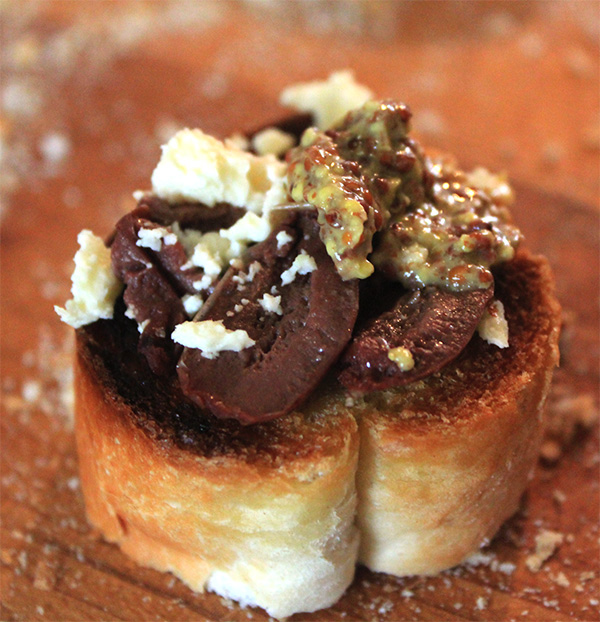 Bruschetta with Olives, Feta and Wholegrain Mustard