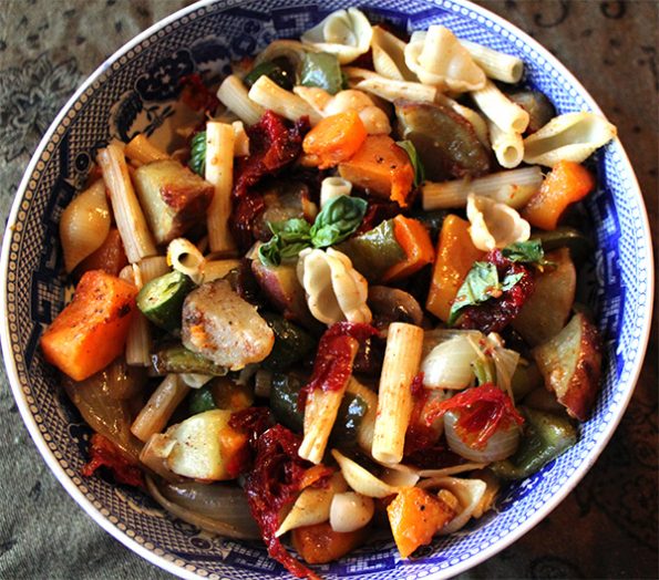 Vegetables with Pasta and Sun Dried Tomato