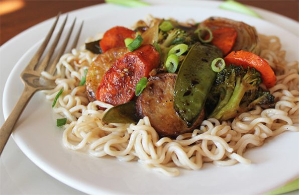 Noodles with Soy Roasted Vegetables