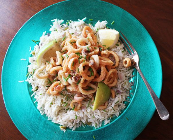 Calamari and Ginger Rice