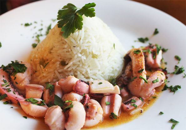 Grilled Calamari with Flavored Rice
