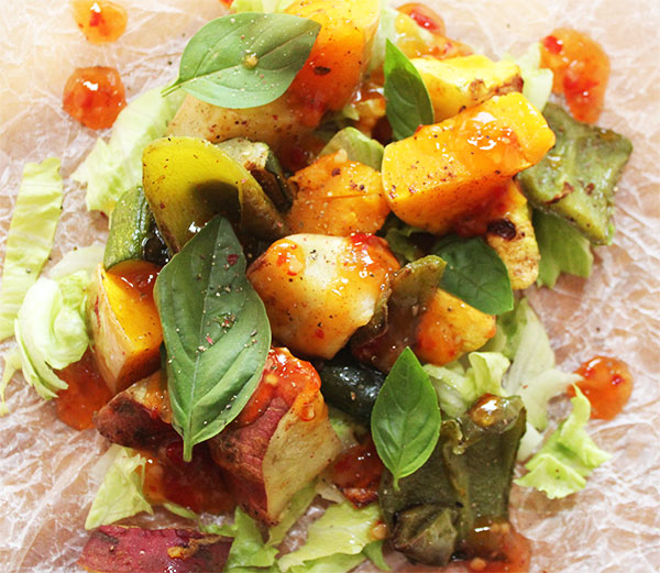 Grilled Veggie and Sweet Chilli Salad aninas recipes