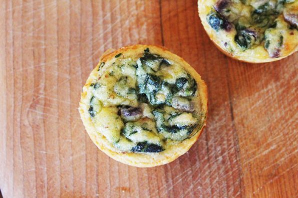 Mini Spinach and Cheddar Tartlets