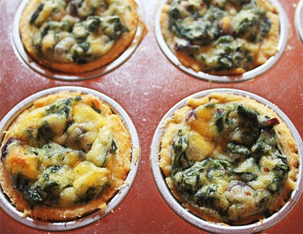 Mini Spinach and Cheddar Tartlets