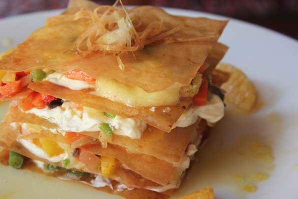 Oriental Stacks with Orange Glaze