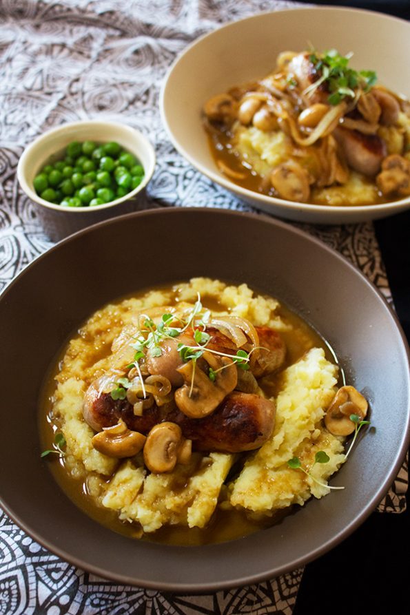 Bangers and Sweet Potato Mash