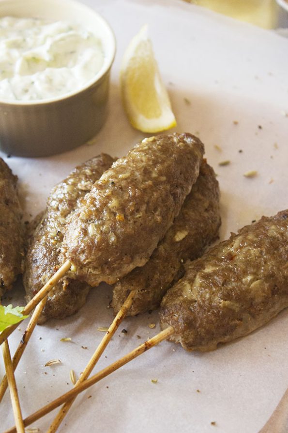 Beef Koftas with Zucchini Yogurt Dressing