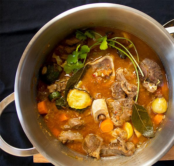 Beef and Tomato Stew on Shredded Cabbage