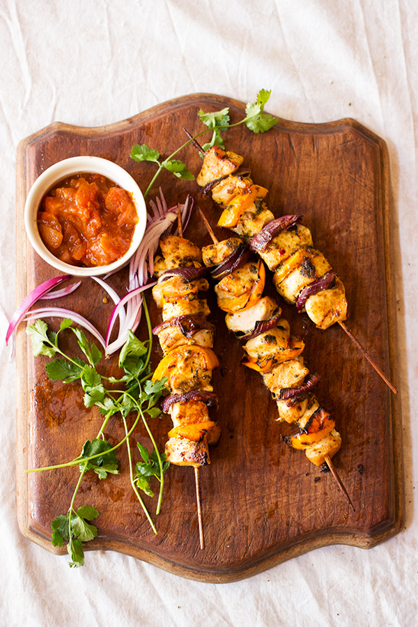 Garlic and Coriander Chicken Kebabs aninas recipes