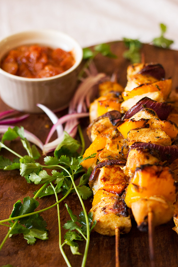 Garlic and Coriander Chicken Kebabs