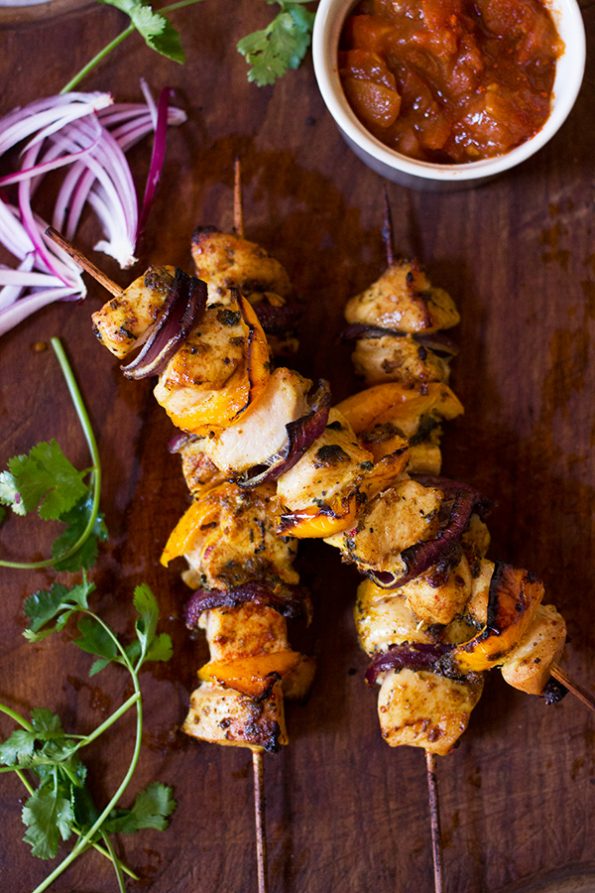 Garlic and Coriander Chicken Kebabs aninas recipes