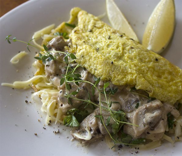 Herb, Mozzarella and Mushroom Omelette