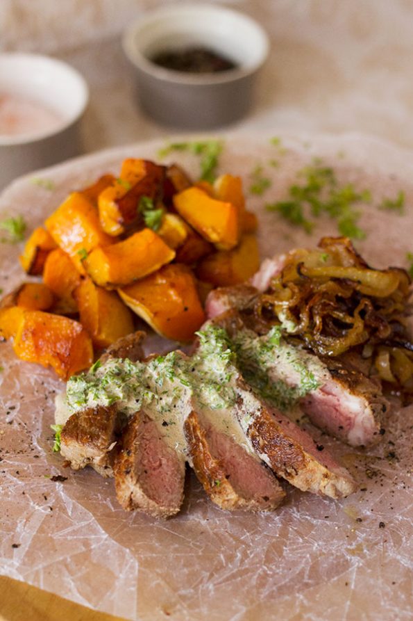 Rib Eye Steak with Parsley Cream