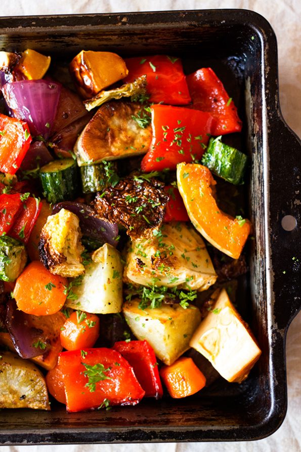 Roasted Vegetables with Creme Fraiche