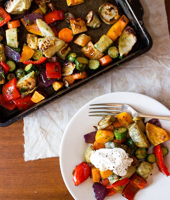 Roasted Vegetables with Creme Fraiche
