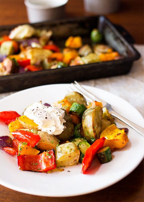 Roasted Vegetables with Creme Fraiche