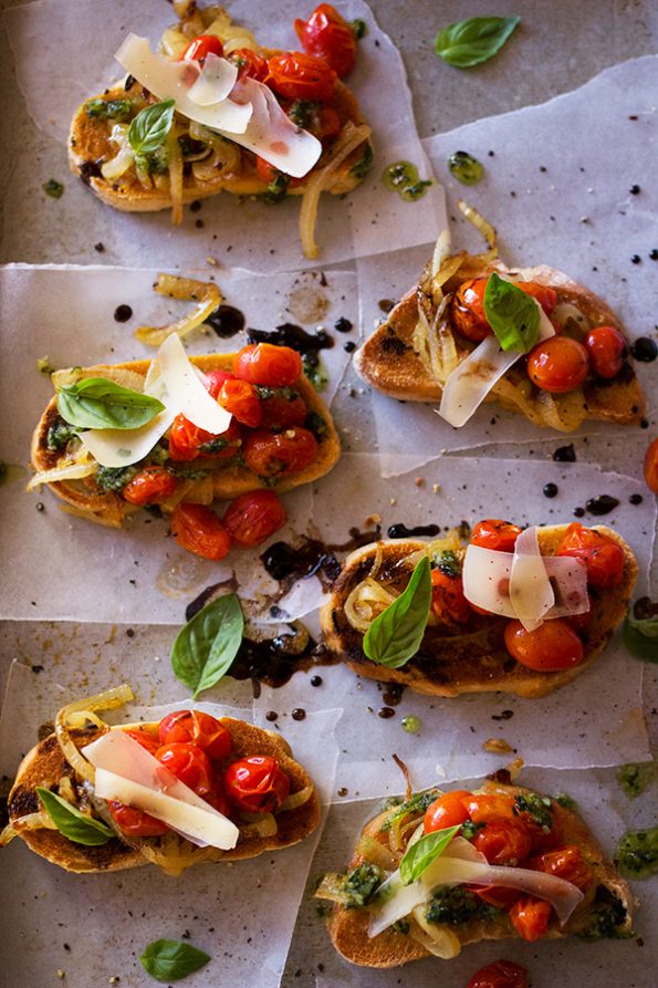 Roasted Tomato and Onion Bruschetta Roasted Tomato and Onion Bruschetta