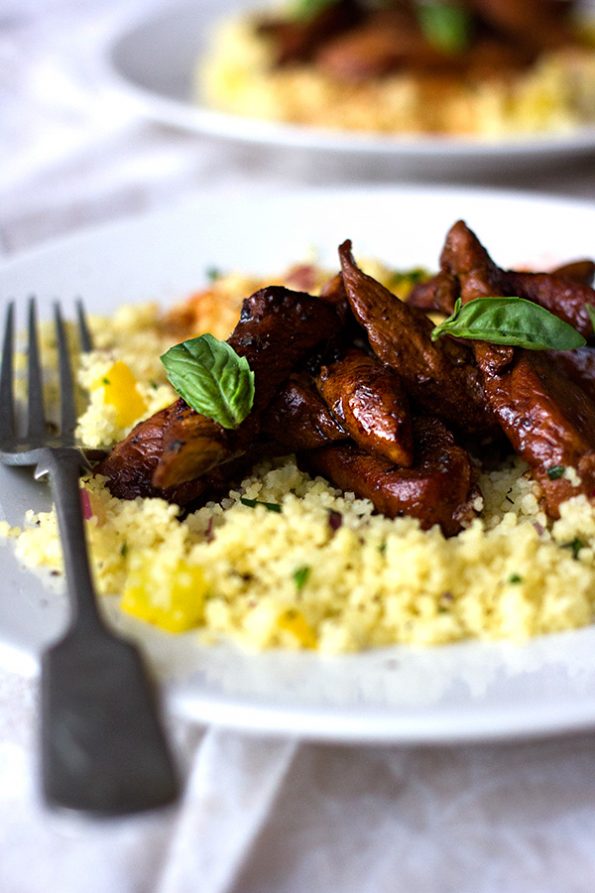 Honey and Soy Chicken Strips with Dirty Couscous