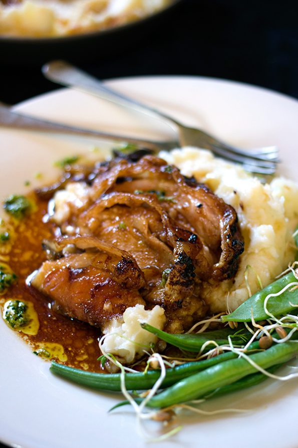 Slow Roasted Leg of Pork with Ginger and Coriander Pesto