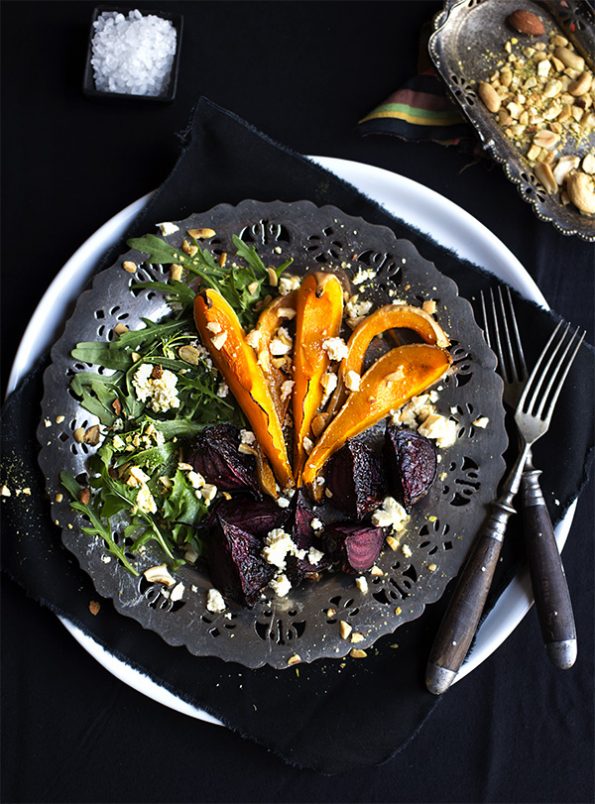 Butternut, Beetroot and Feta Salad with Nuts