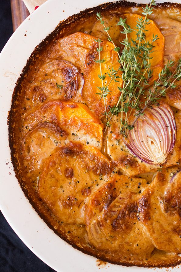 Butternut and Onion Au Gratin