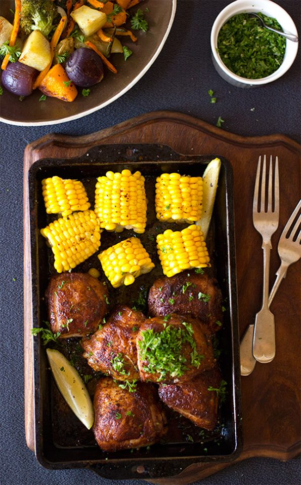 Barbecue and Paprika Chicken with Gremolata