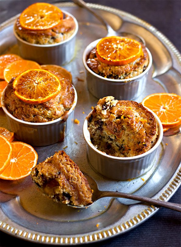 Sticky Citrus and Dark Chocolate Puddings