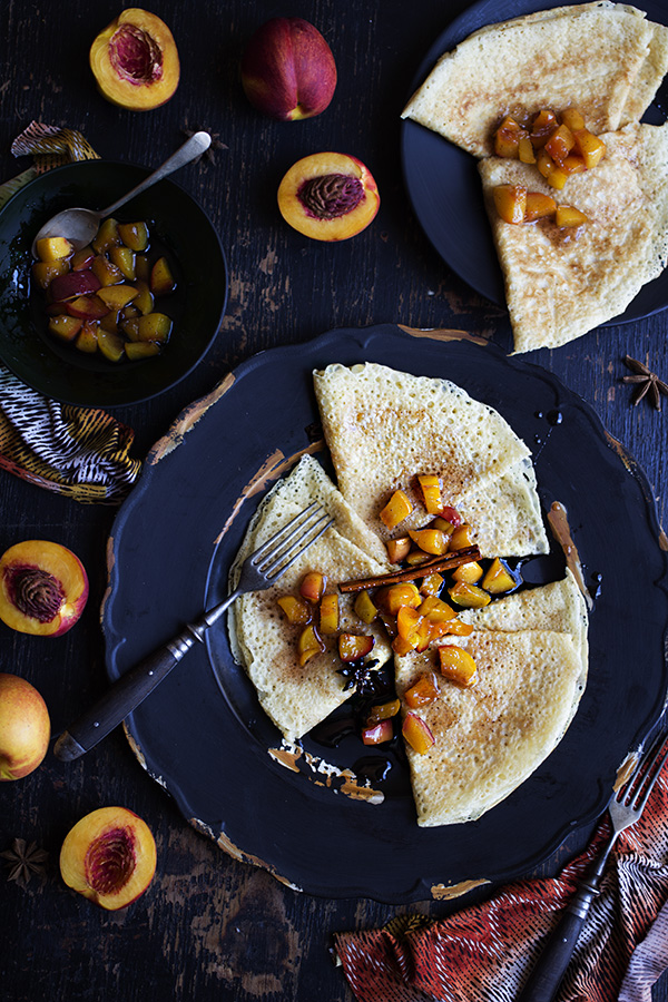 Crepes with Spiced Caramelized Nectarines Crepes with Spiced Caramelized Nectarines