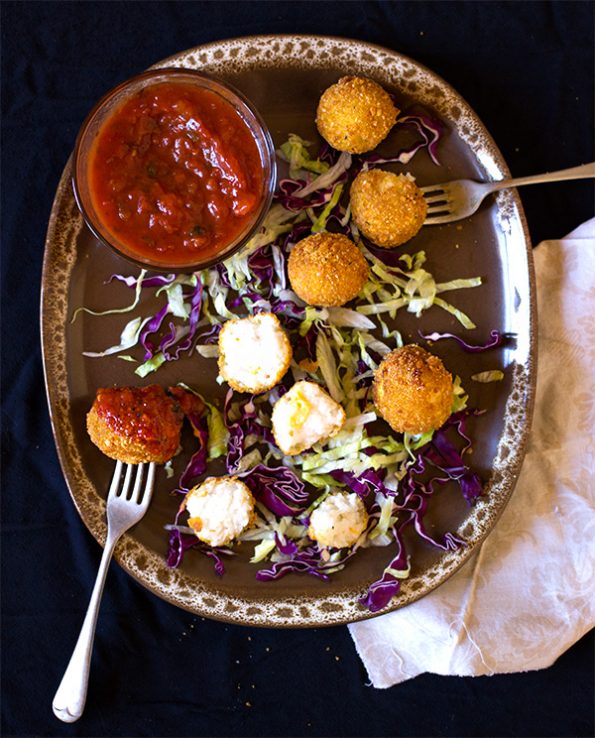 Crispy Basmati Rice Balls with Tomato and Herb Sauce