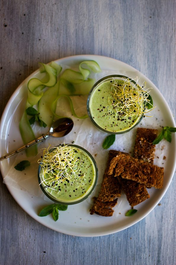 Chilled Cucumber, Pea and Yogurt Soup