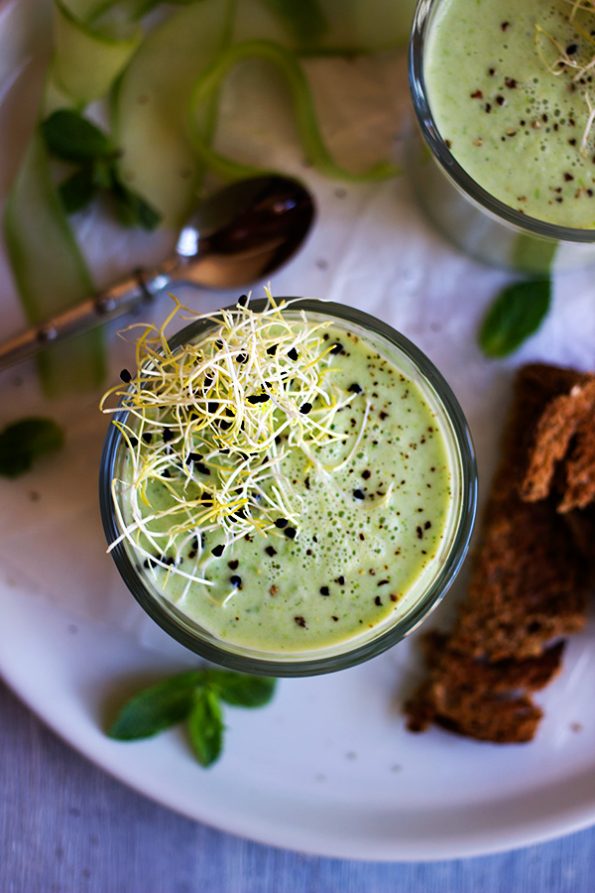 Chilled Cucumber, Pea and Yogurt Soup