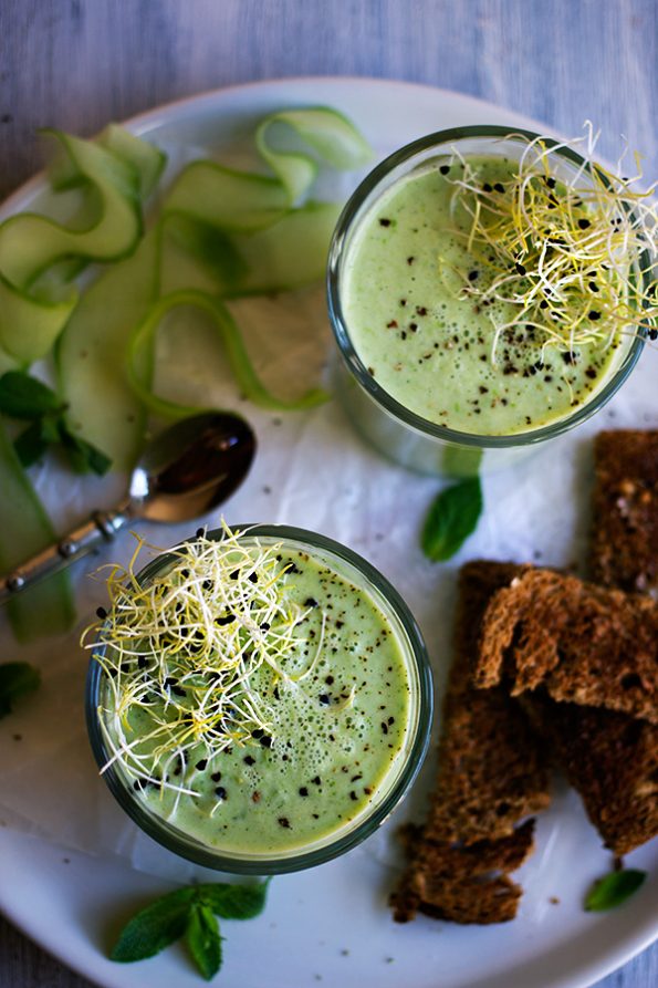 Chilled Cucumber, Pea and Yogurt Soup