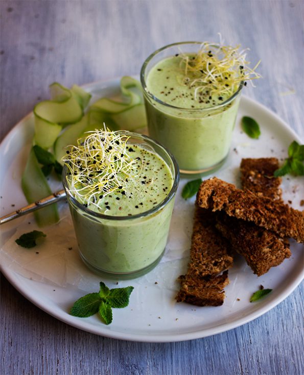 Chilled Cucumber, Pea and Yogurt Soup