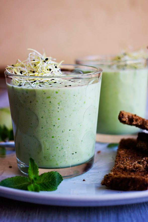 Chilled Cucumber, Pea and Yogurt Soup