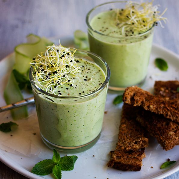 Chilled Cucumber, Pea and Yogurt Soup