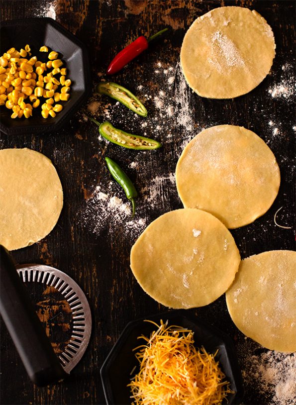 Cheese, Corn and Chilli Empanadas