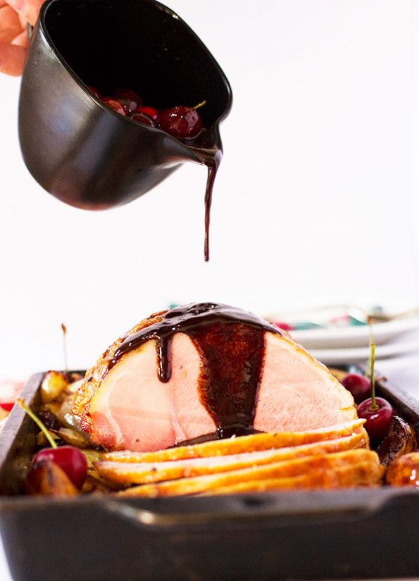 Roast Gammon with Cherry and Red Wine sauce Roast Gammon with Cherry and Red Wine sauce