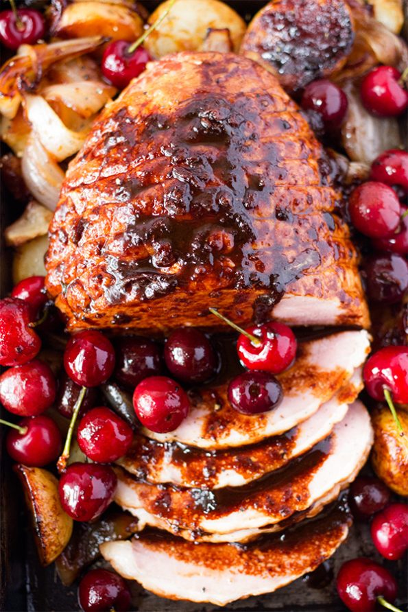 Roast Gammon with Cherry and Red Wine sauce Roast Gammon with Cherry and Red Wine sauce