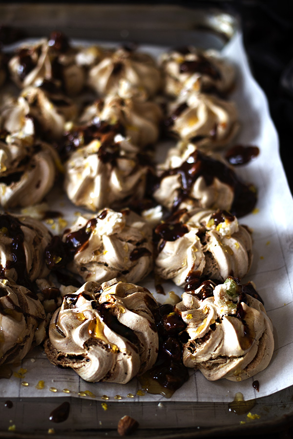 Chocolate Meringues with Nuts, Honey and Lemon aninas recipes