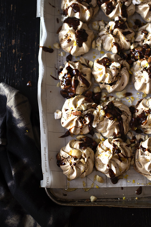 Chocolate Meringues with Nuts, Honey and Lemon aninas recipes