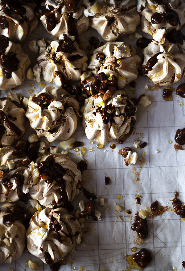 Chocolate Meringues with Nuts, Honey and Lemon aninas recipes